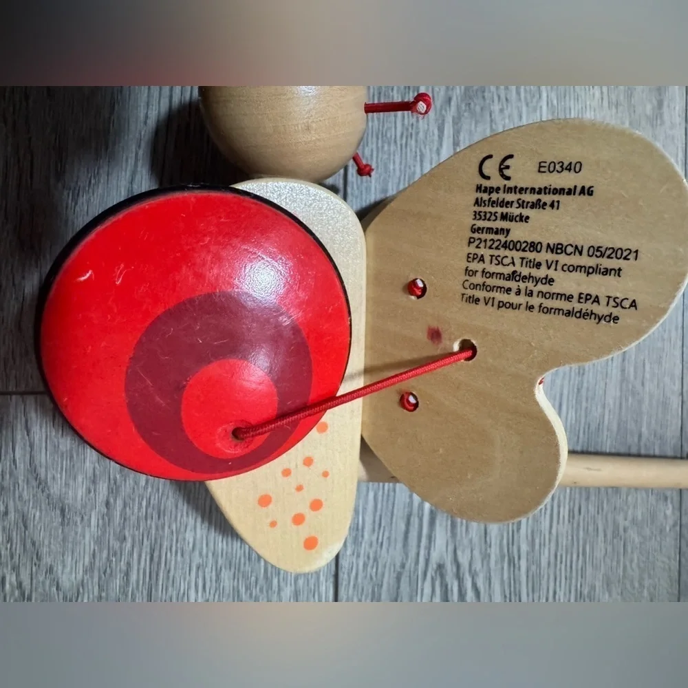 Butterfly  wood Push & Pull Toy